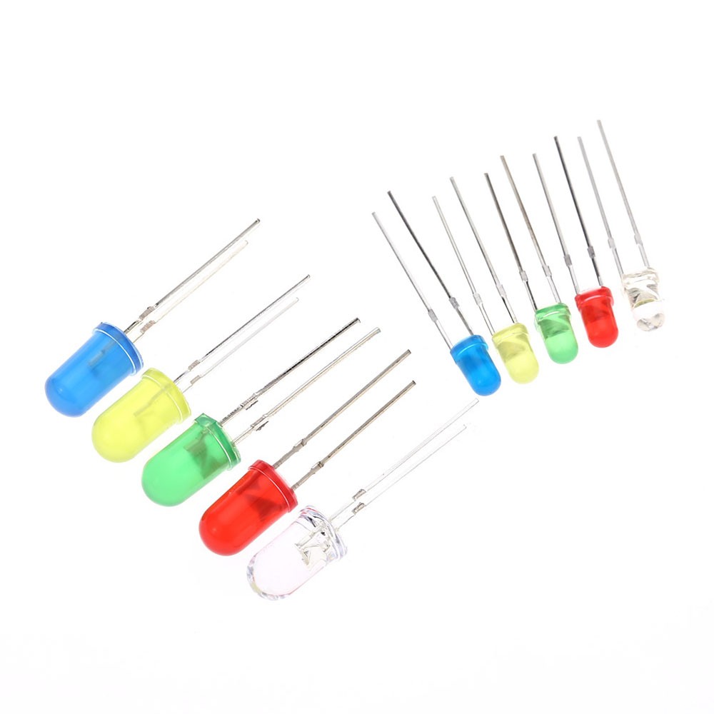 300pcs 3mm 5mm Assorted Color 2-pin Diffused LED Light Emitting Diodes Set ERYZ