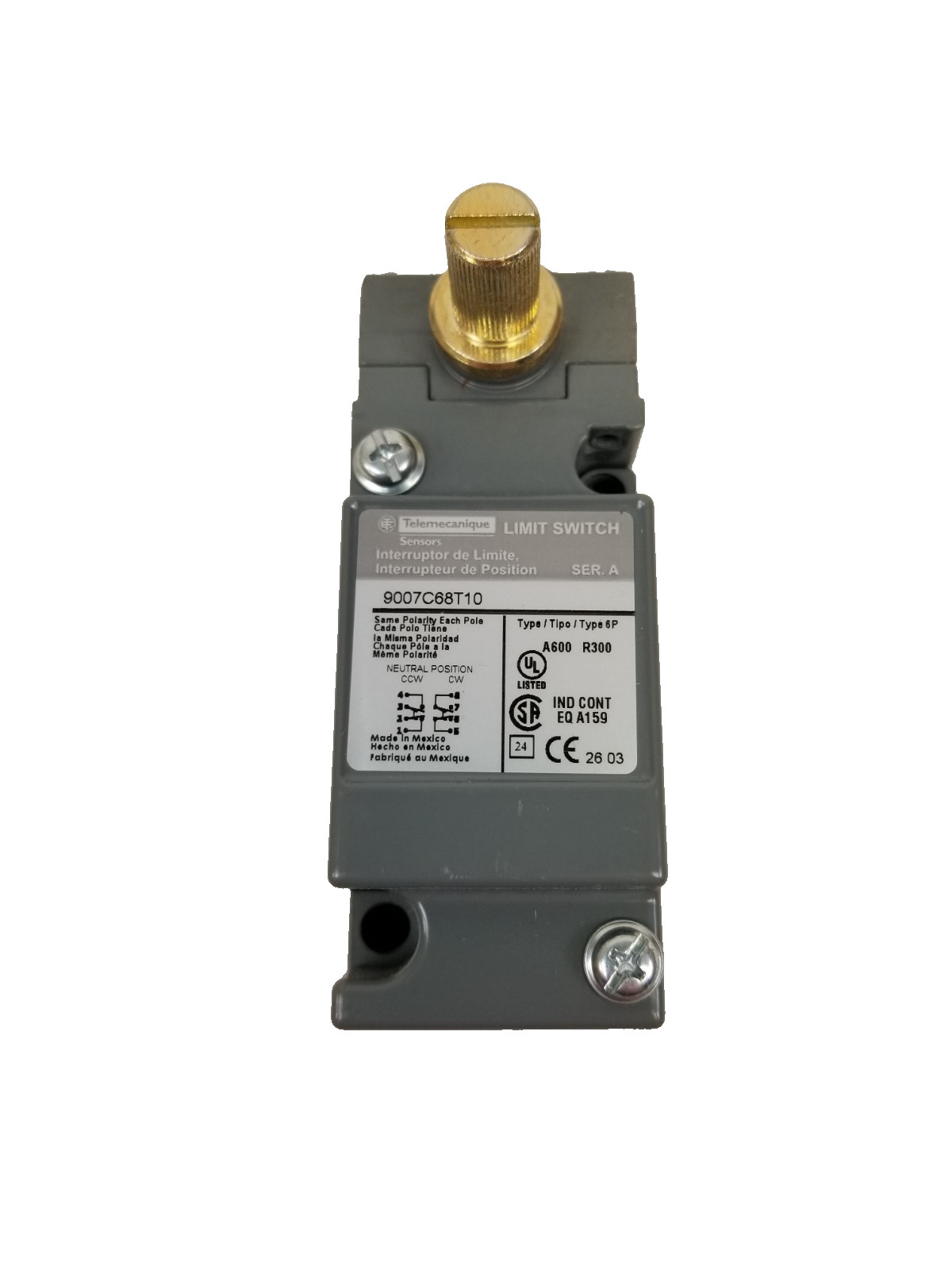 Telemecanique 9007C68T10 Limit Switch 10A 600 VAC 2NO/2NC 2-Pole NEW