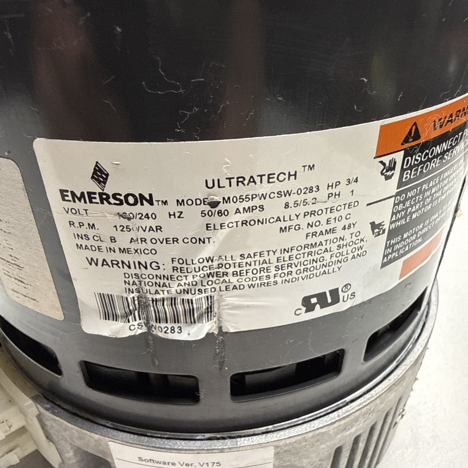 EMERSON ULTRATECH M055PWCSW-0283 HP 3/4 C10385405 H386042920 (AB 1144) B4