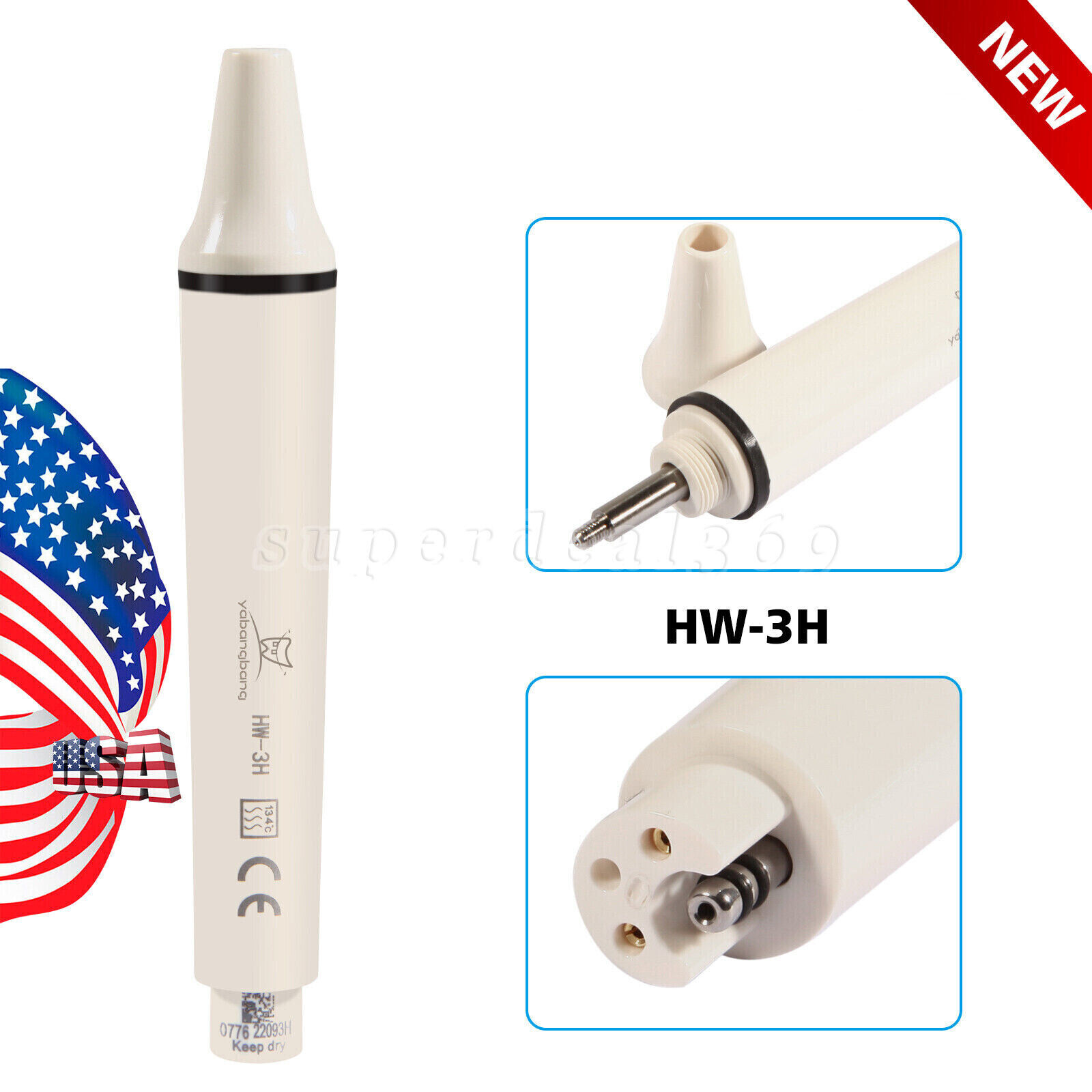 Dental Ultrasonic Scaler Handpiece / LED / 5*Tips for EMS WOODPECKER DTE SATELEC