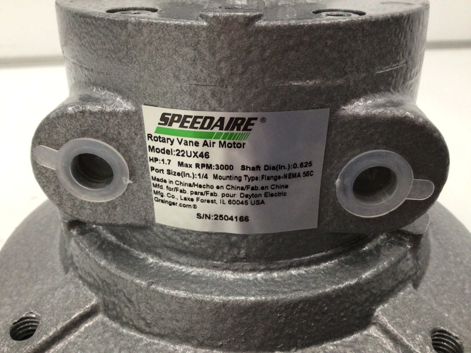 Speedaire 22Ux46 Air Motor, 1.7 Hp, 78 Cfm, 3000 Rpm
