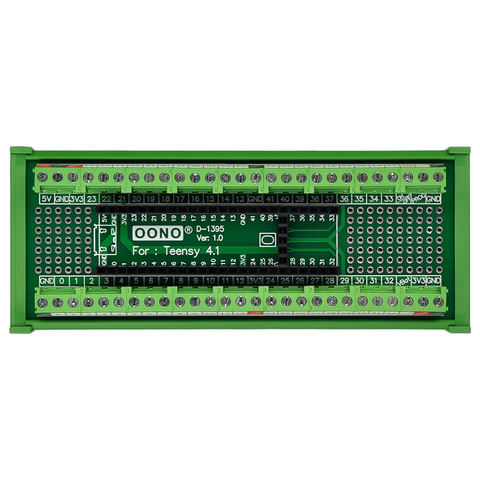 Terminal Block Breakout Board Module For Teensy 4.1, Din Rail Mount Ve