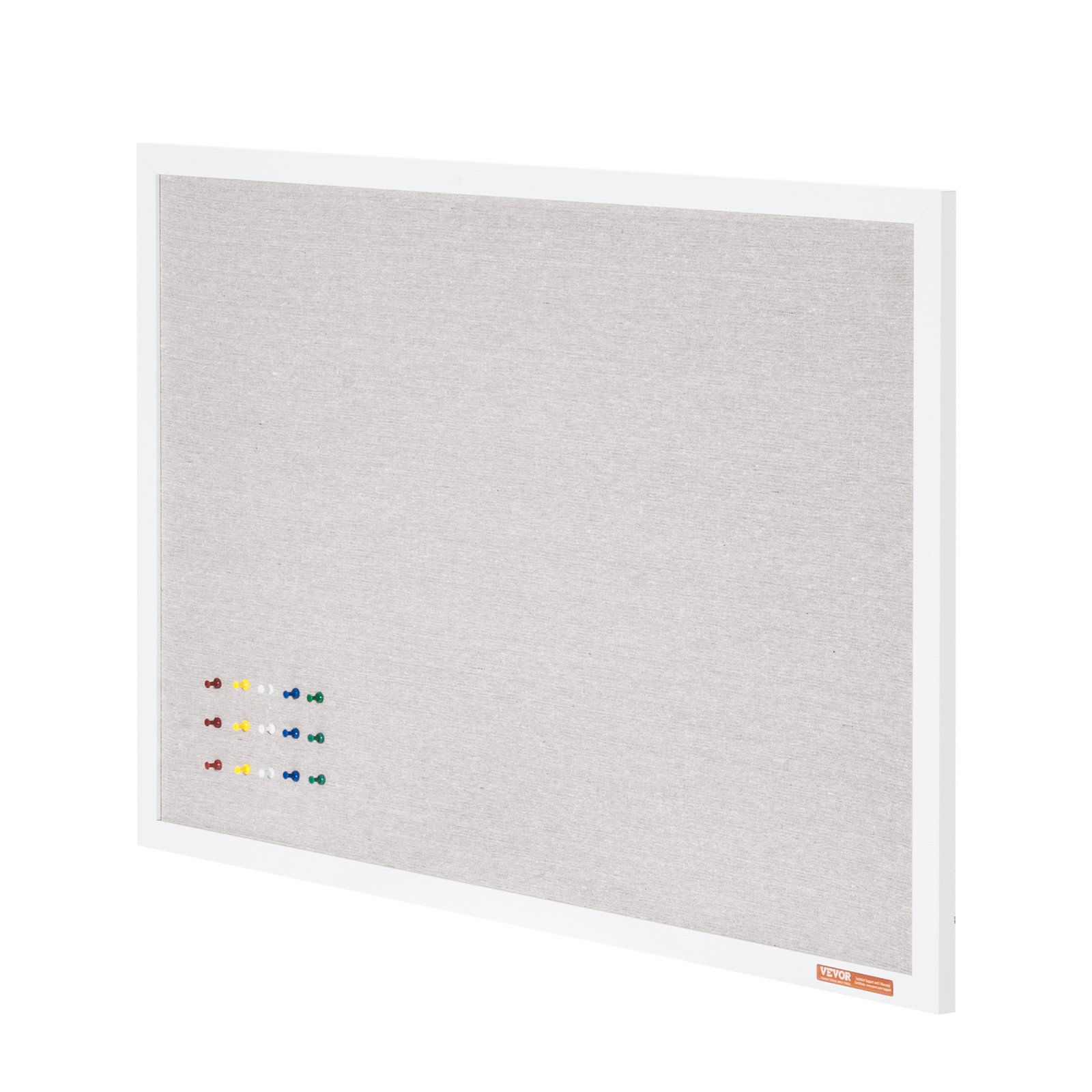 VEVOR 36″x24″ White Cork Board with Linen Surface Wall-Mounted Bulletin Board