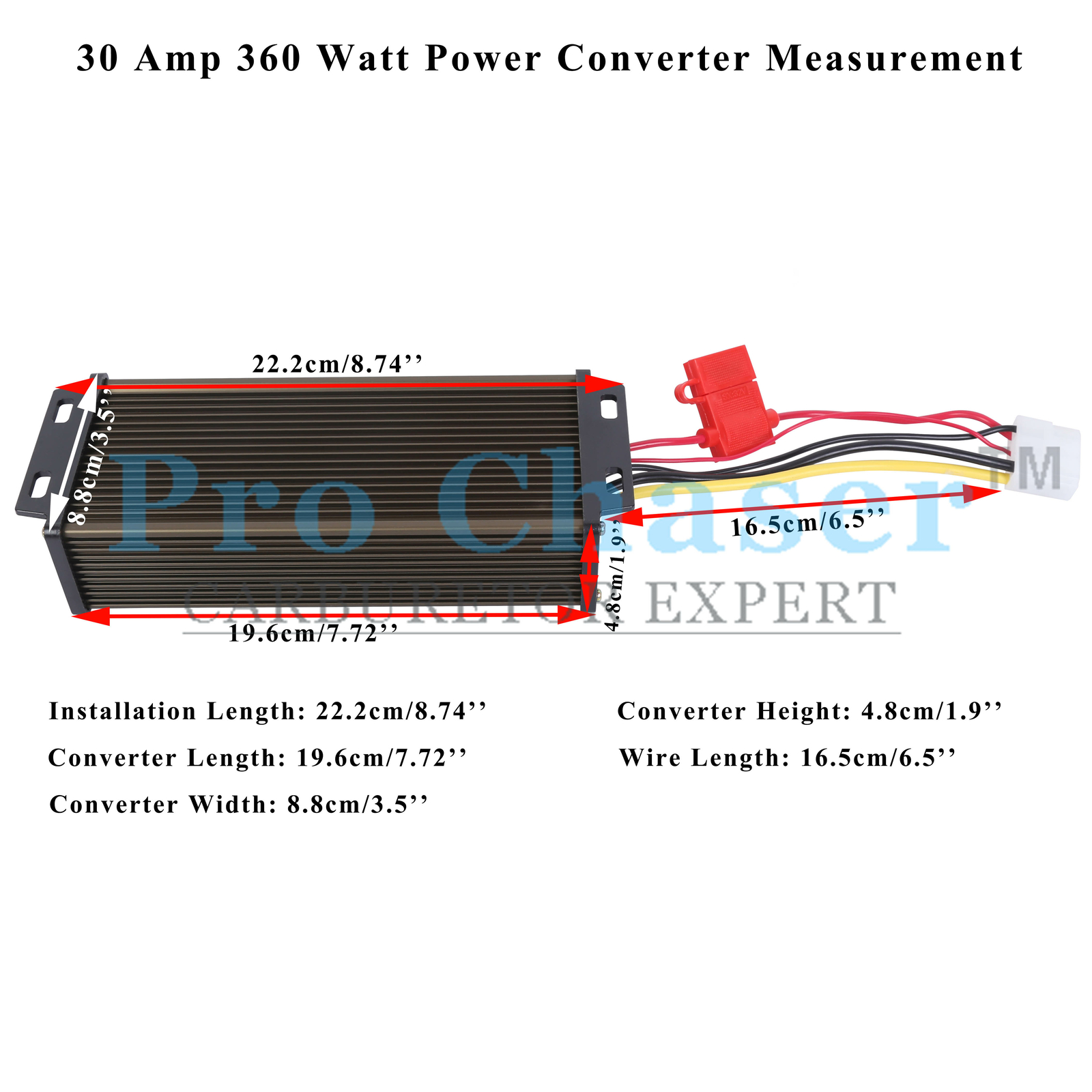Pro Chaser DC-DC 48V 60V 72V Converter Regulator Step-Down to 12V 360W 30A