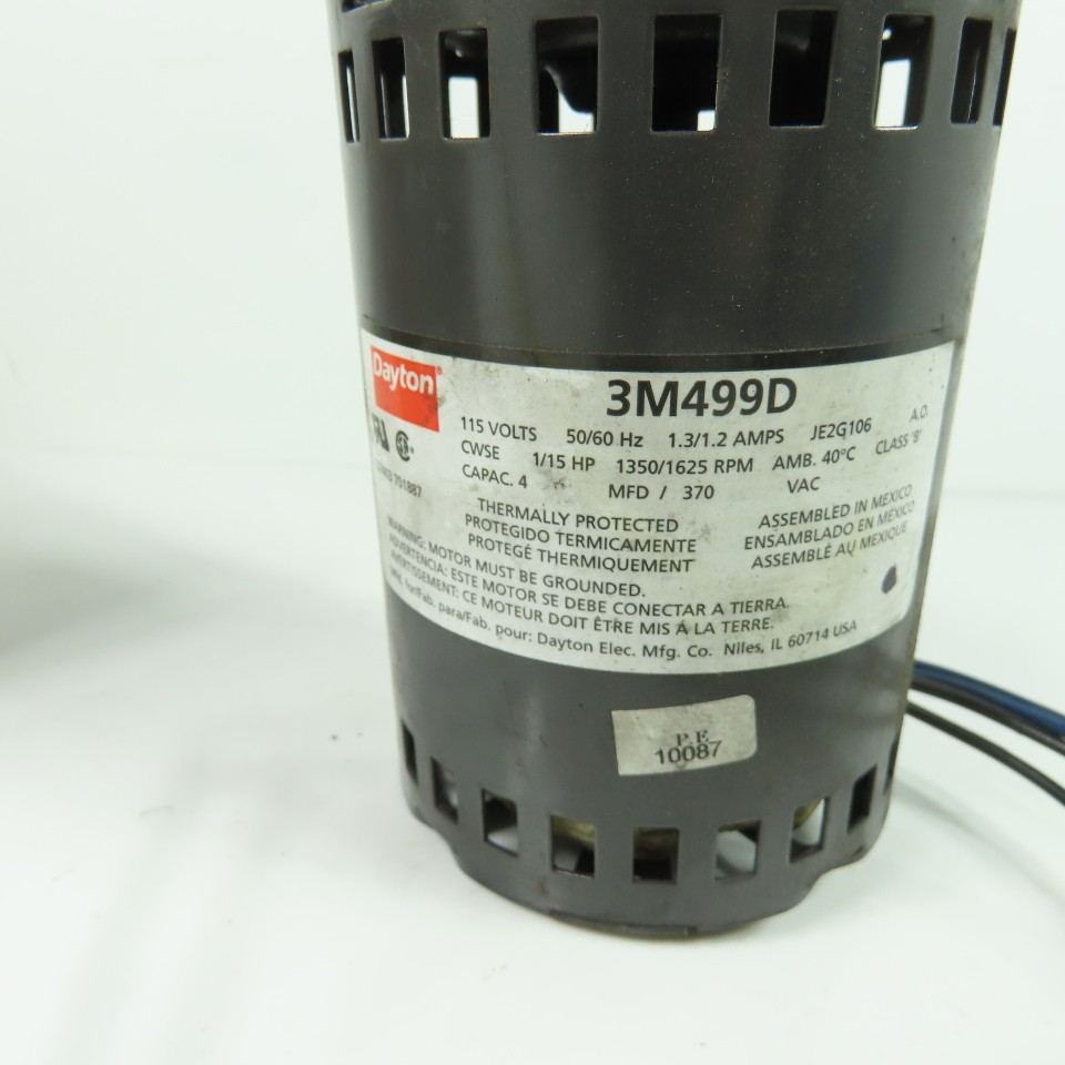 Dayton 3M499D 1/15HP Electric HVAC Motor 115V 1.3A 1625RPM Tested