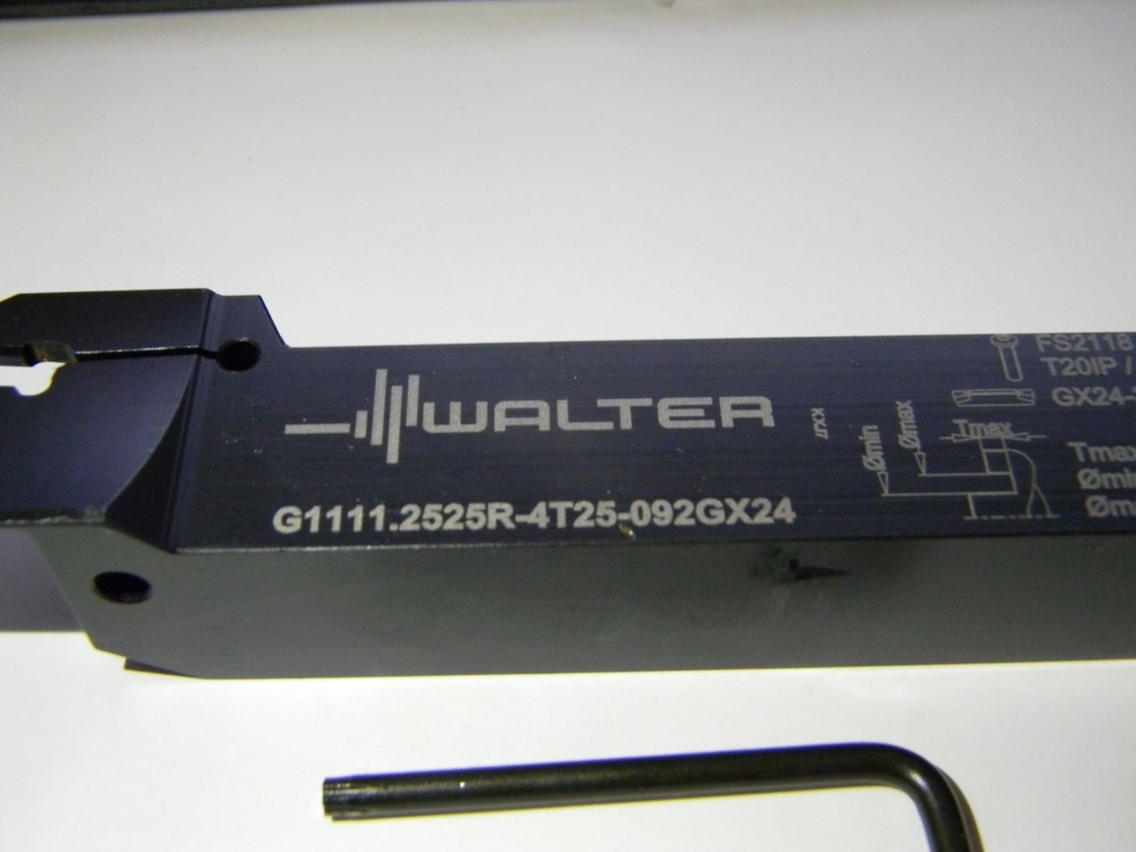 Walter-Valenite External RH Indexable Grooving Toolholder 25mm MAX D 5950359