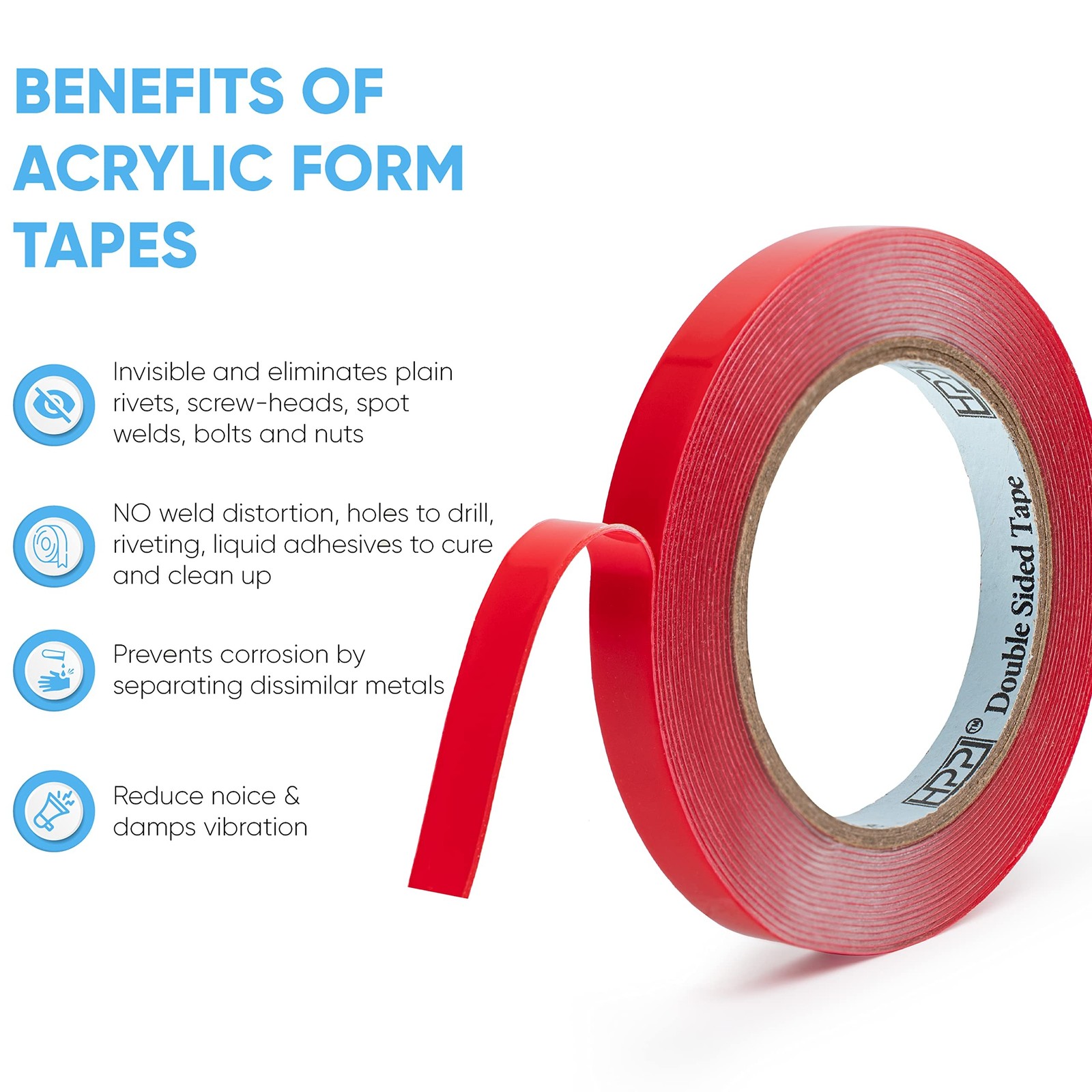 HPP Double Sided Tape Clear, Heavy Duty Tape, Strong and Permanent for Outdoo…