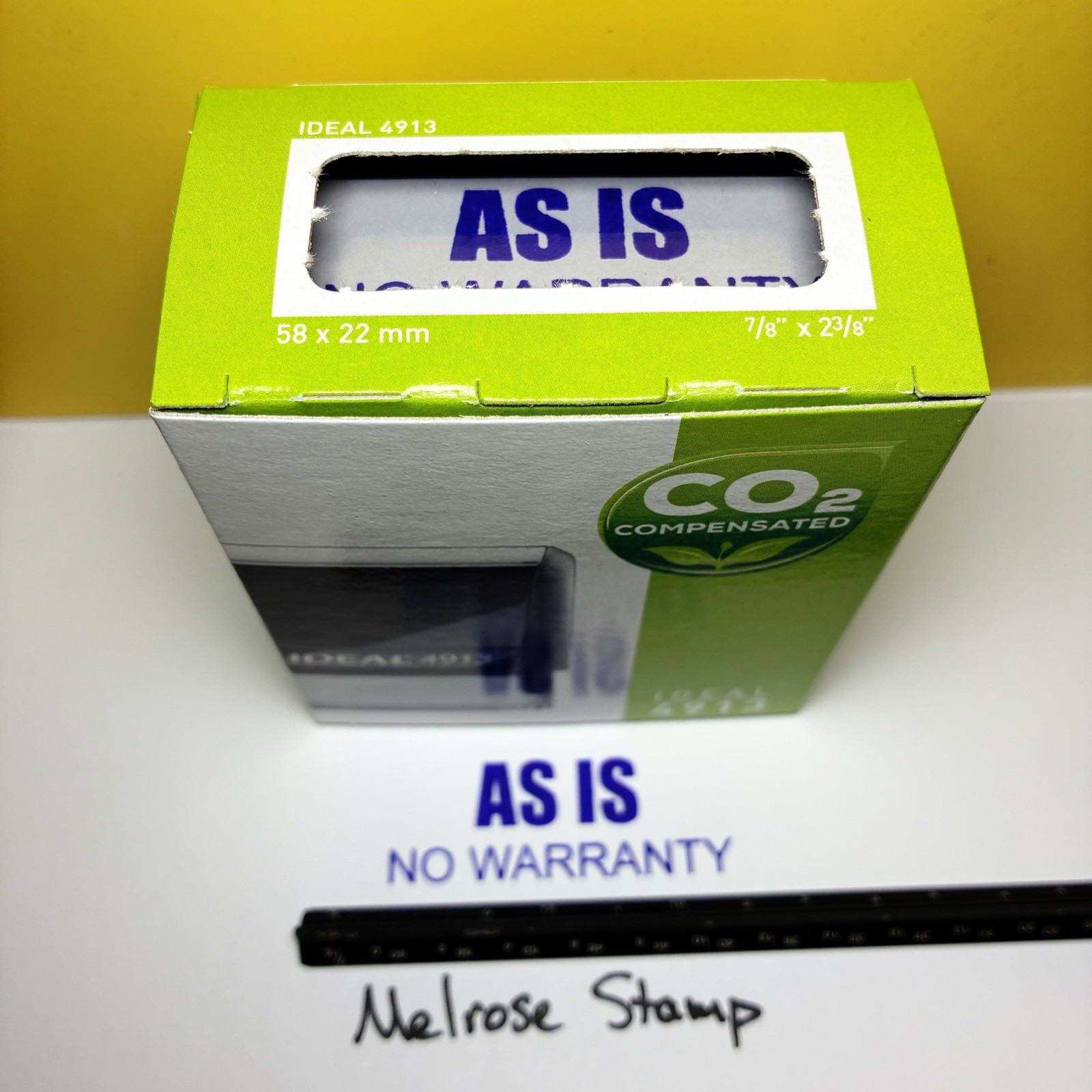 As Is No Warranty Rubber Stamp Purple Ink Self Inking Ideal 4913