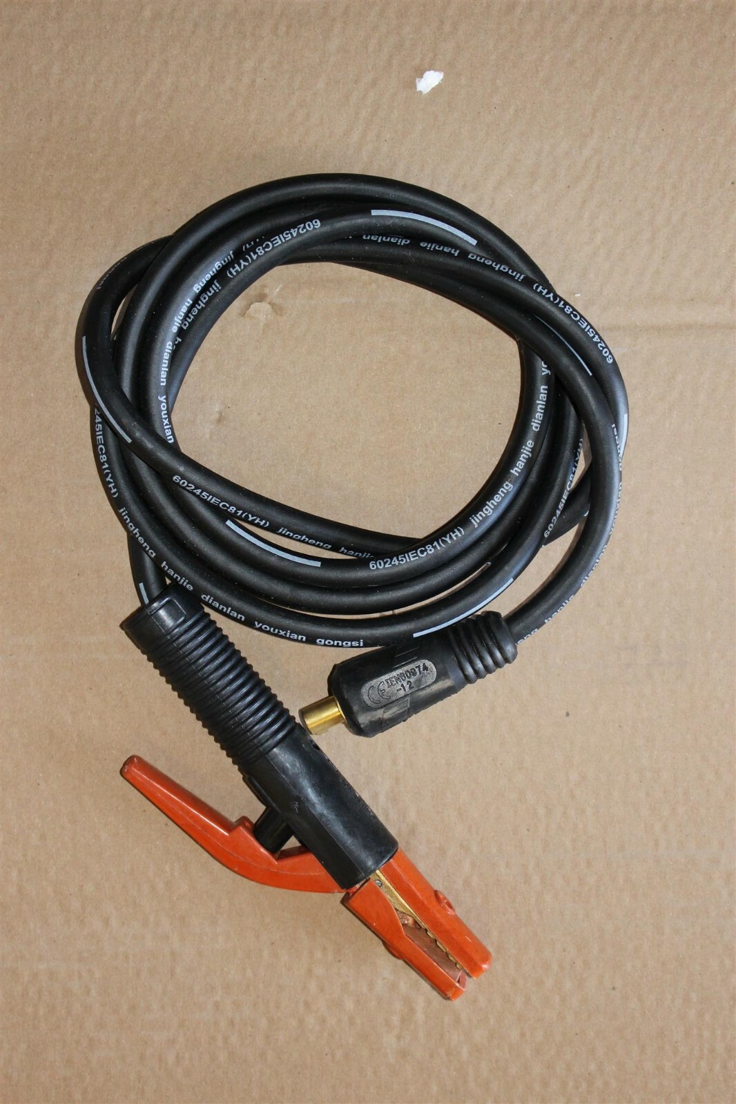Welding Electrode Stick Holder 300 Amp 10 ft with large Dinse 35 / 50 Connector