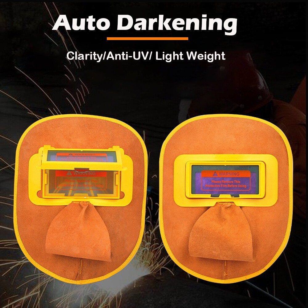 Solar Auto Darkening Filter Lens Welder Leather Hood Welding Helmet Mask NEW
