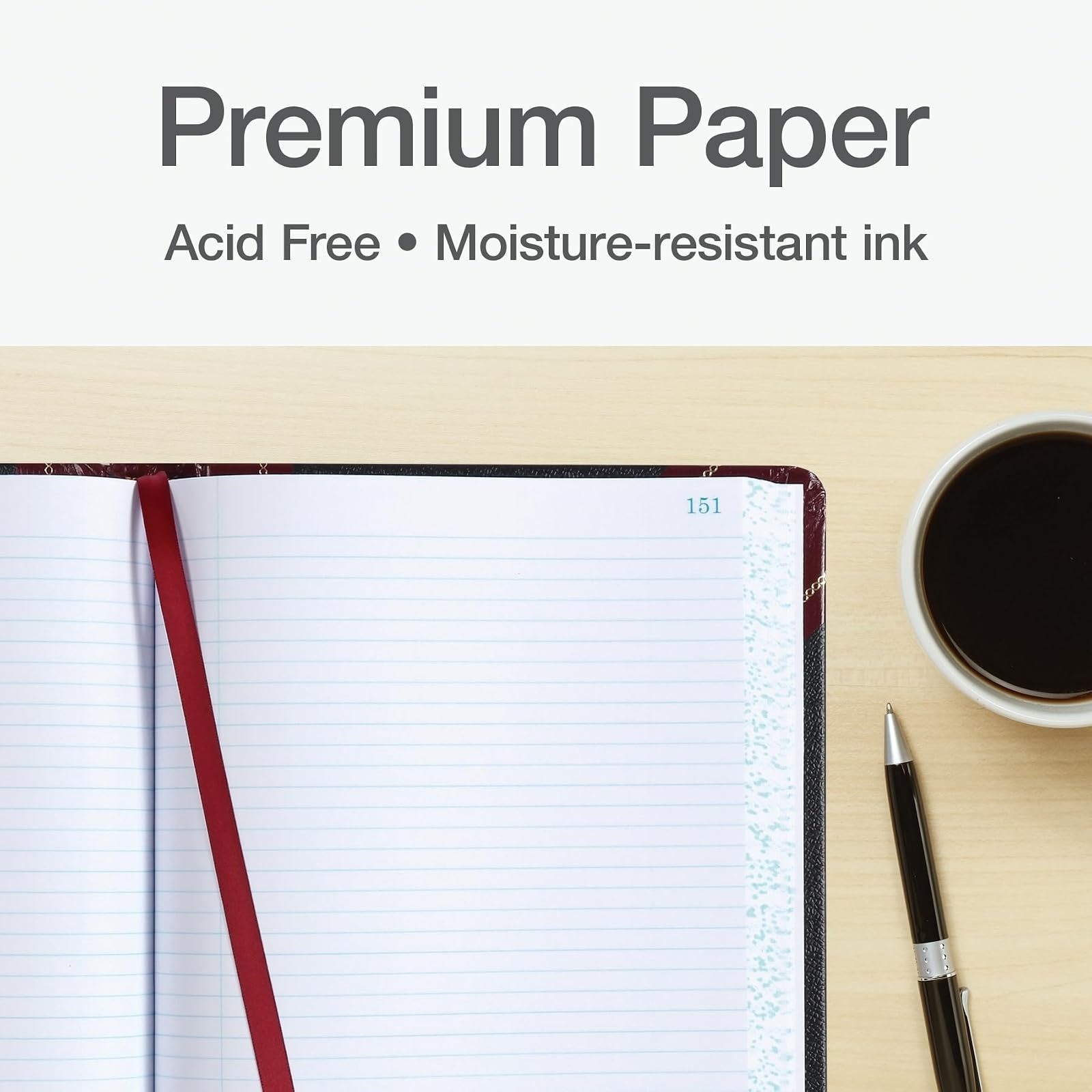 Boorum & Pease 21300R Columnar Book – 300 Pages, Waterproof, Black