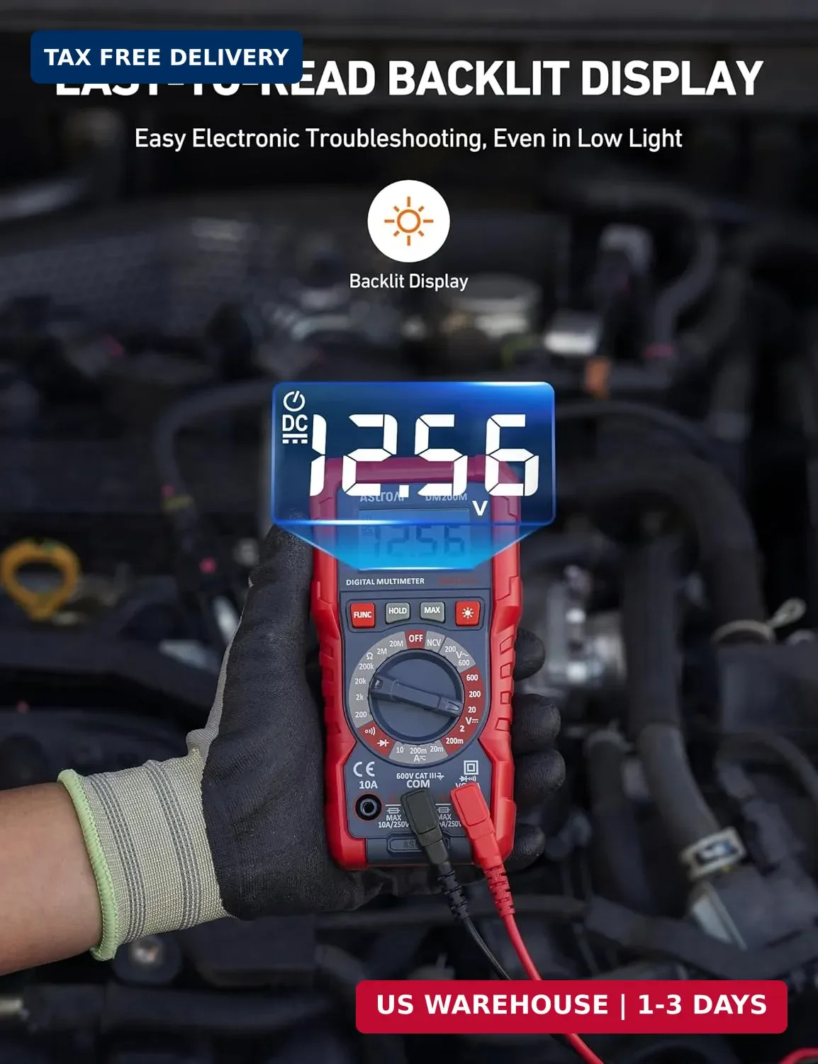 AstroAI Digital Multimeter Voltage Tester, TRMS 2000 Counts Volt Meter; Fast and