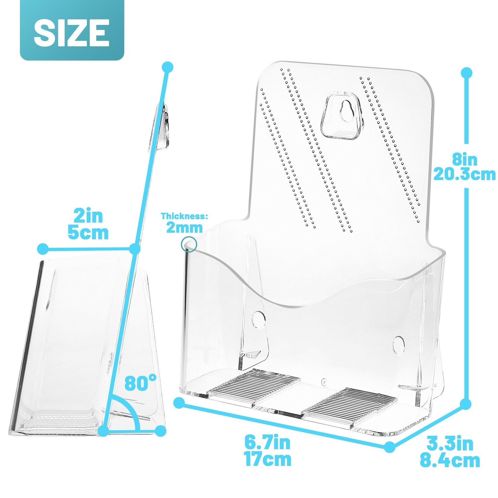 Viymgit Acrylic Brochure Holder 6 x 8 Inches, 6-Pack Clear Plastic Display St…