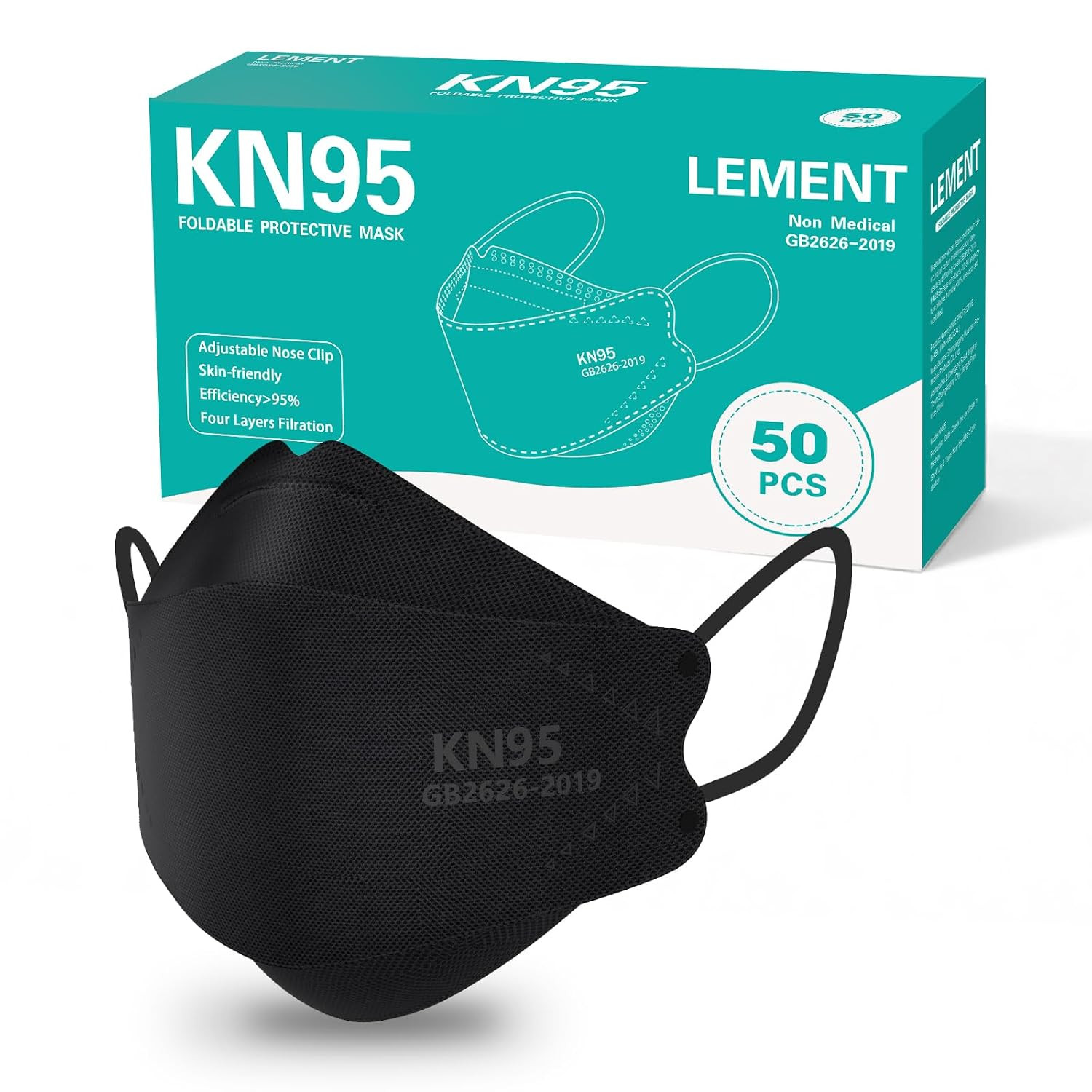 KN95 Face Masks 50 Pack Breathable Cup Dust Disposable Masks For Adult Teenager