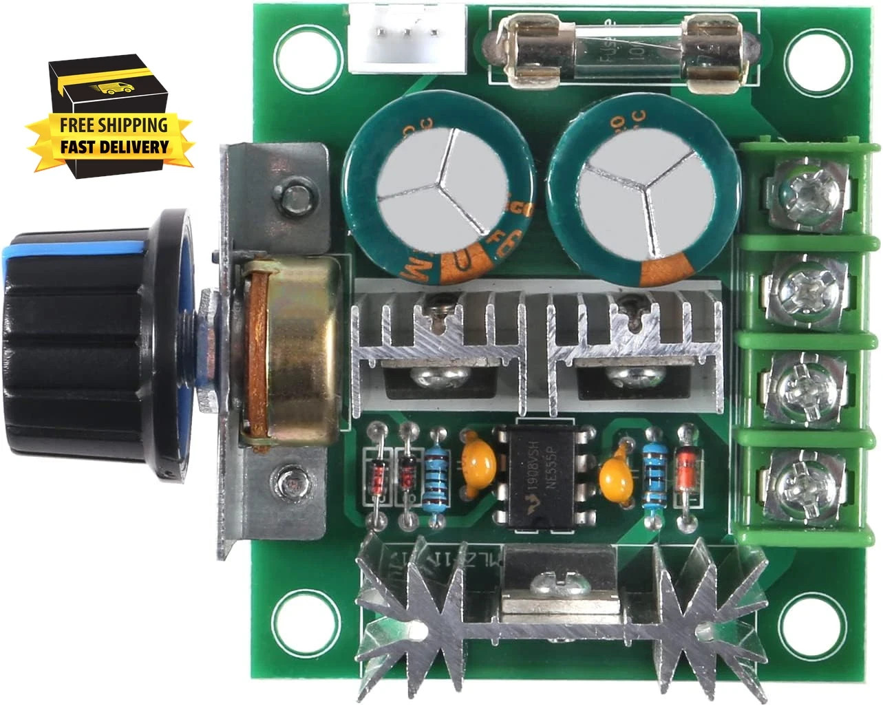 2Pcs 12V-40V 10A PWM DC Motor Speed Control Switch Controller Voltage Regulator