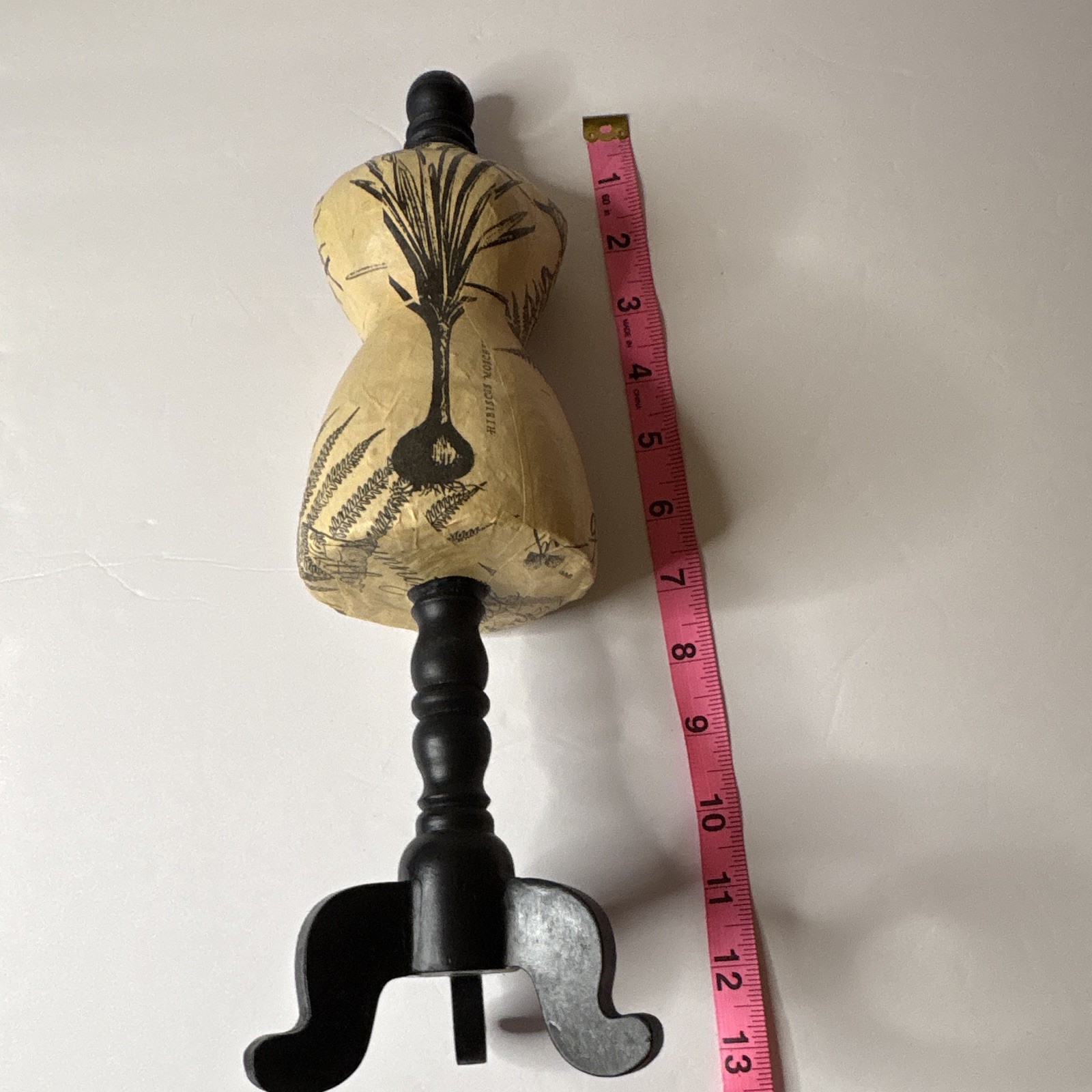 Display 13” Torso Dress Form Mannequin w/ Stand, Floral. Damage /see details
