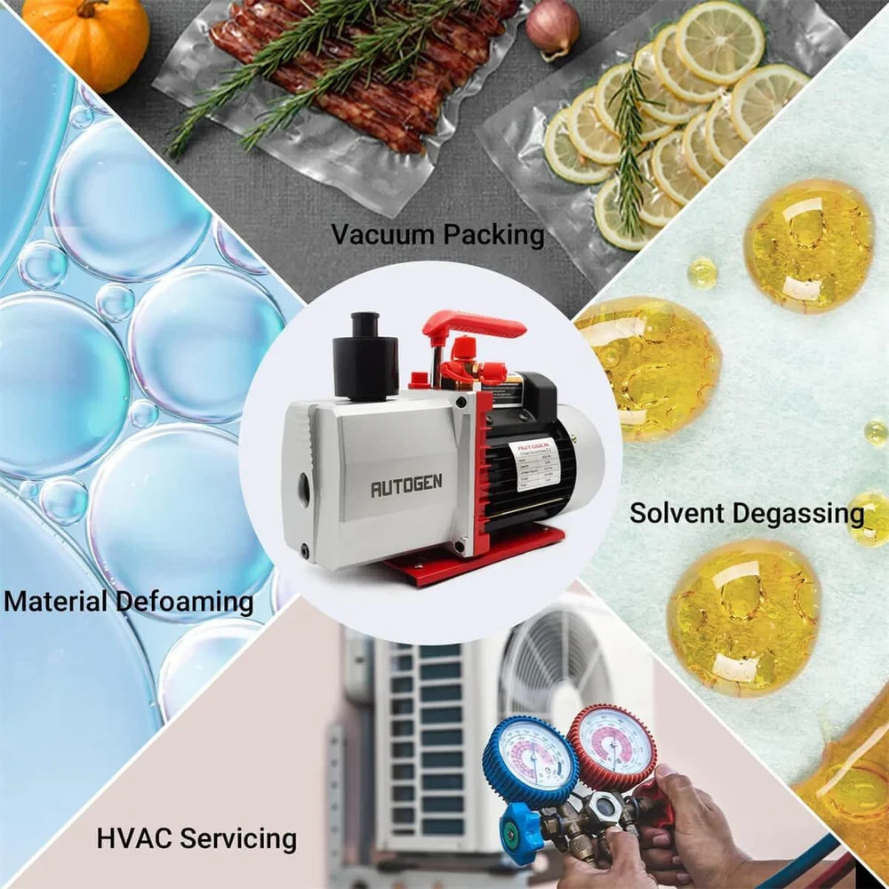 AUTOGEN 2-Stage 7CFM Vacuum Pump for HVAC and Refrigeration​ 3/4 HP