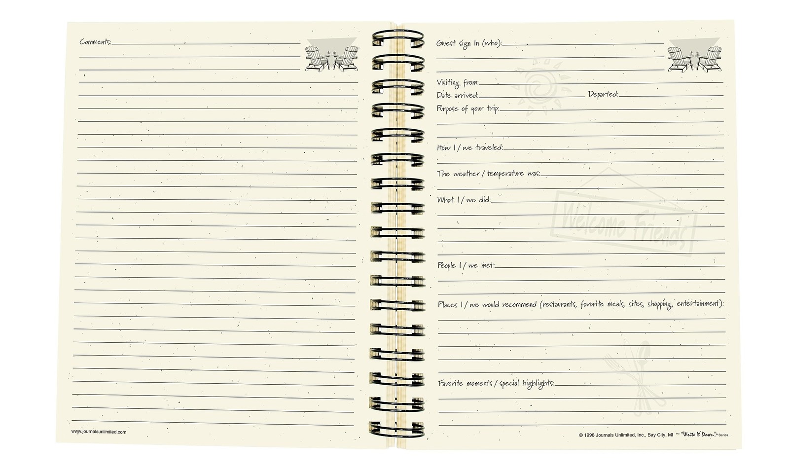 Write it Down series by Journals Unlimited, Guided Journal, Guest Journal, En…