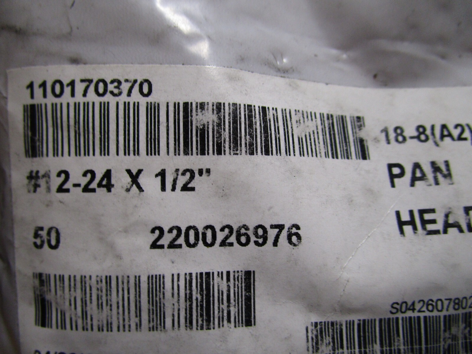 #12-24 x 1/2″ Phillips Pan Head Grade 18-8 Stainless Steel Machine Screw QTY 50