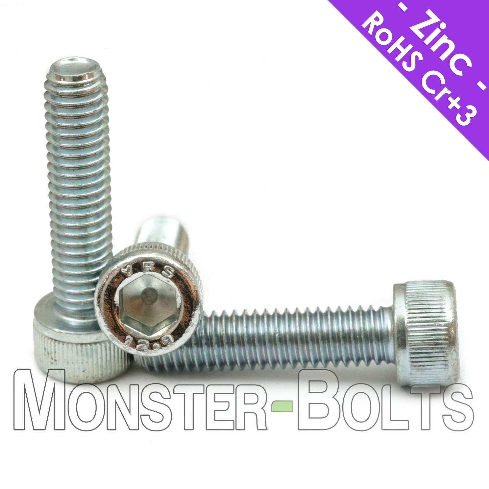 M3 Socket Head Cap Screws, Zinc Plated Heavy-Duty Class 12.9, Metric Coarse 0.50