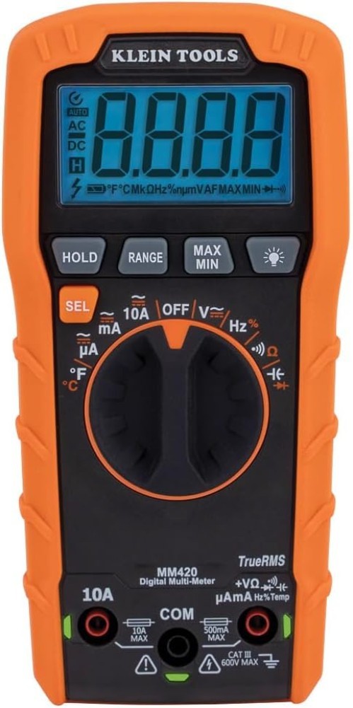 Digital Auto-Ranging TRMS Multimeter – 600V AC/DC, 10A Current, 50MΩ Resistance