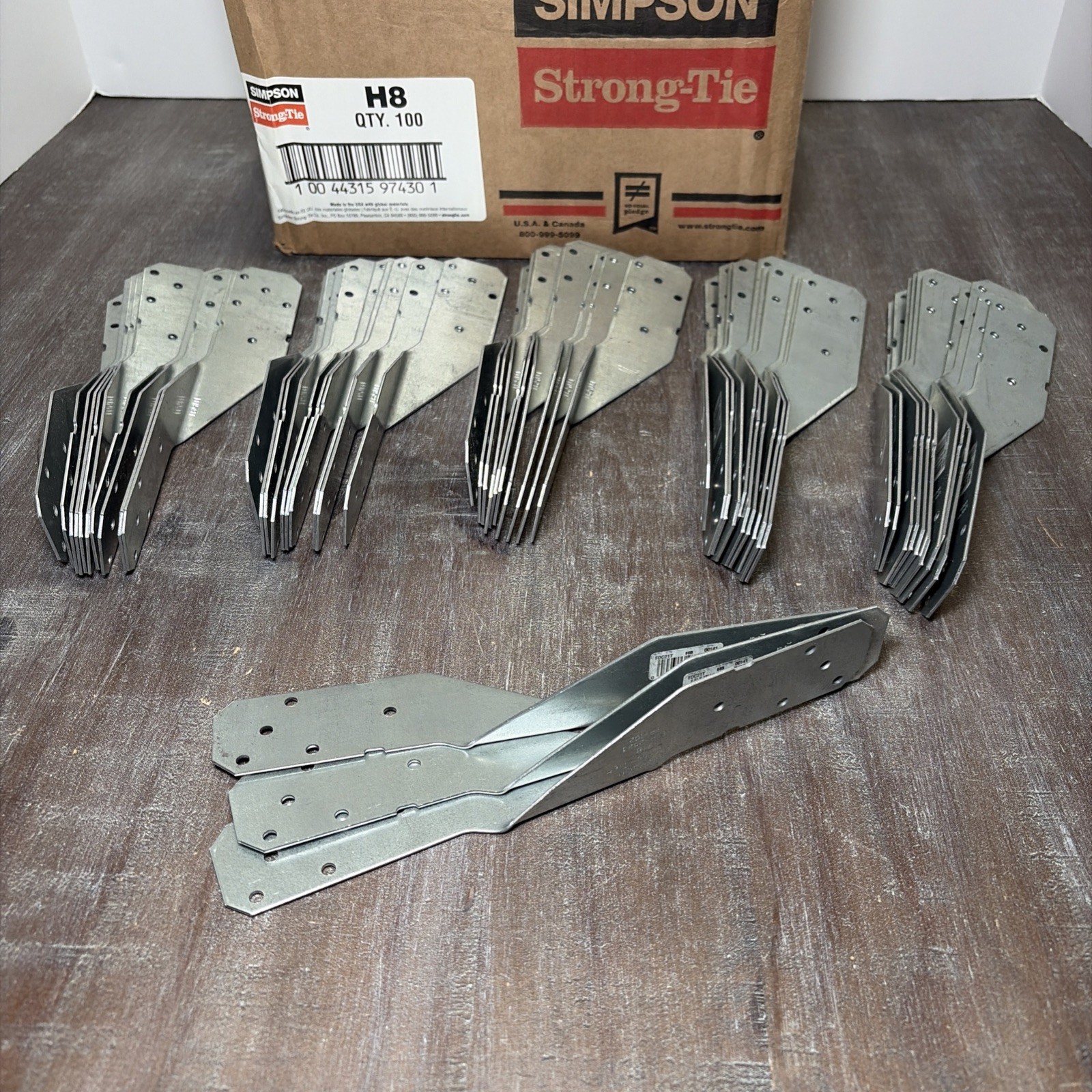 New Simpson Strong-Tie H8 18-Gauge ESR-2523 Galvanized Hurricane Tie Lot Of 53