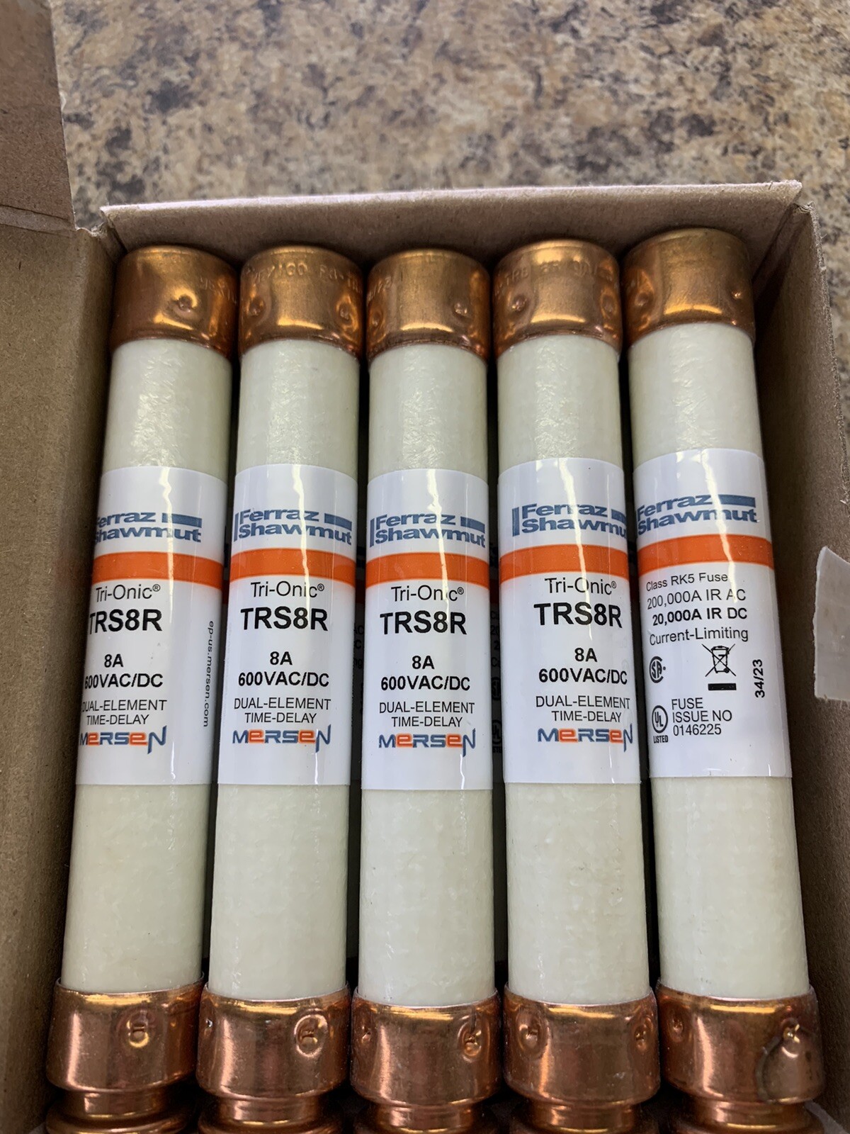 10 Mersen Ferraz Shawmut TRS8R Tri-Onic Time Delay Fuses 8a 600v Class RK5