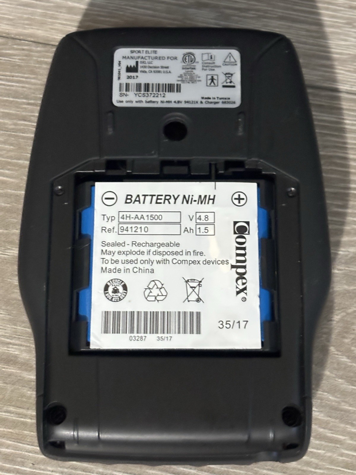 Compex Sport Elite EMS Unit (It won’t turn on) AS-IS PARTS OR REPAIR, READ BELOW