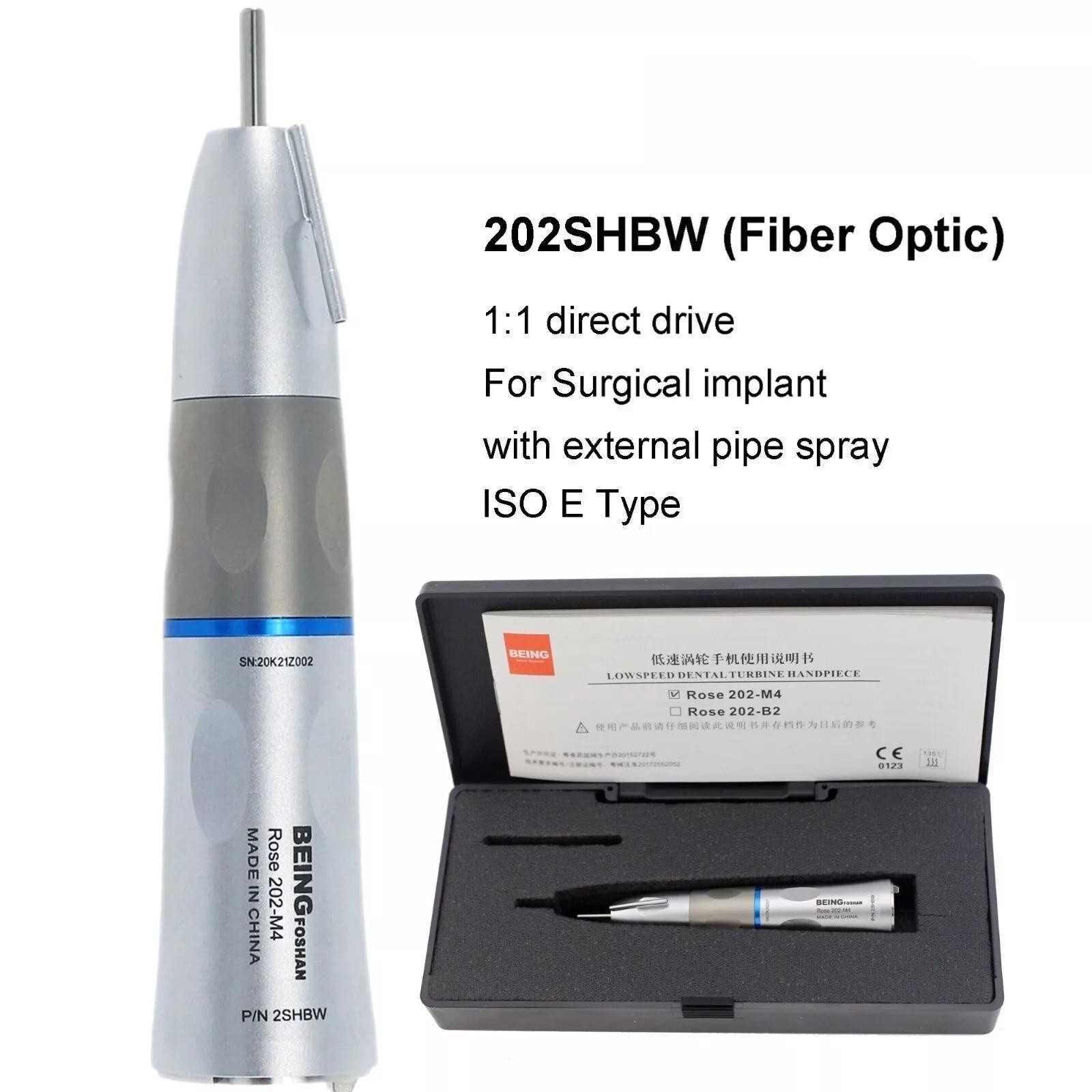 Dental Surgical Straight Handpiece 1:2 Oral Surgery 20° Angle 1:1 Nose Cone NSK