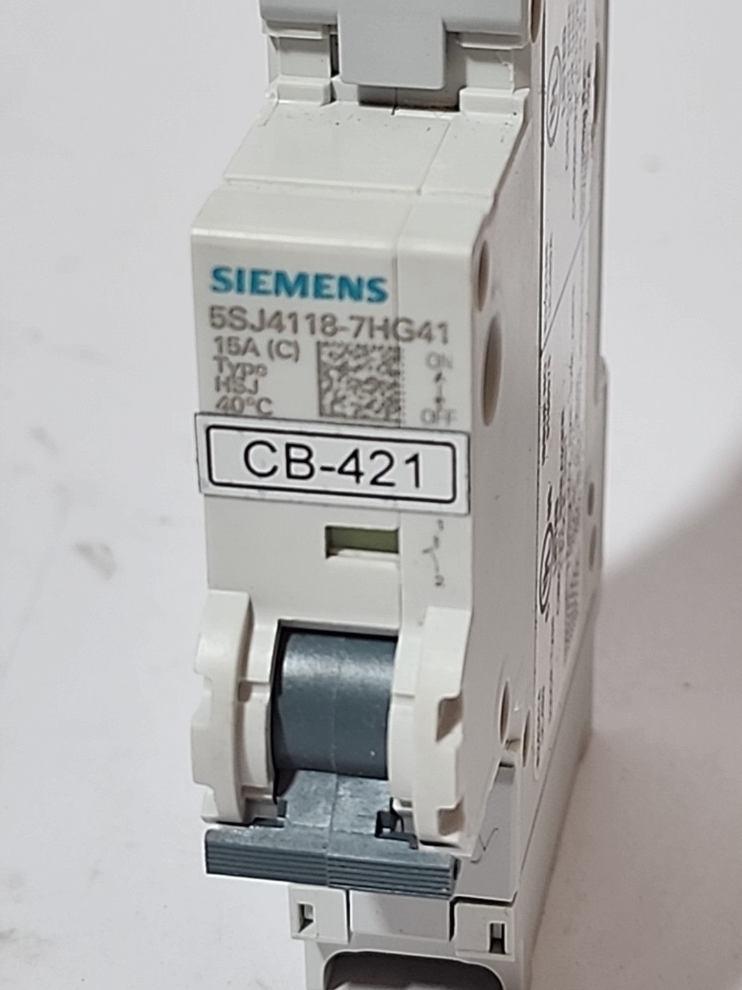 Siemens 5SJ4118-7HG41 Sentron Circuit Breaker 1 Pole 15A 480Y/277V 14kA MCB