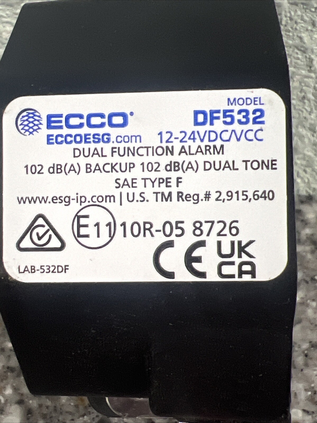ECCO – DF532 – Warning Alarm – (Pack of 1)