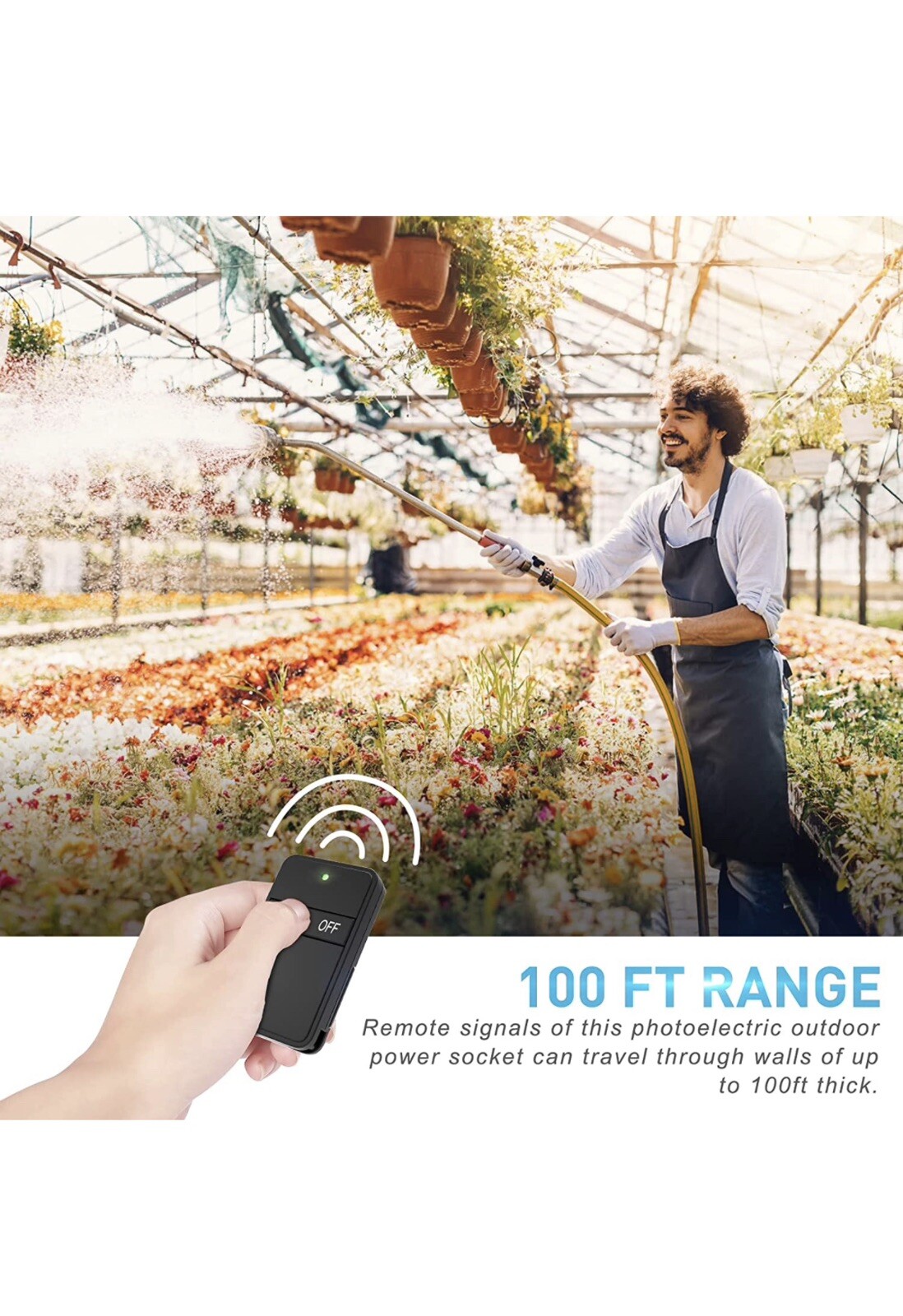 ZESEN Outdoor Remote Light Sensor Timer Heavy Duty Plug in Switch 80 Ft Read