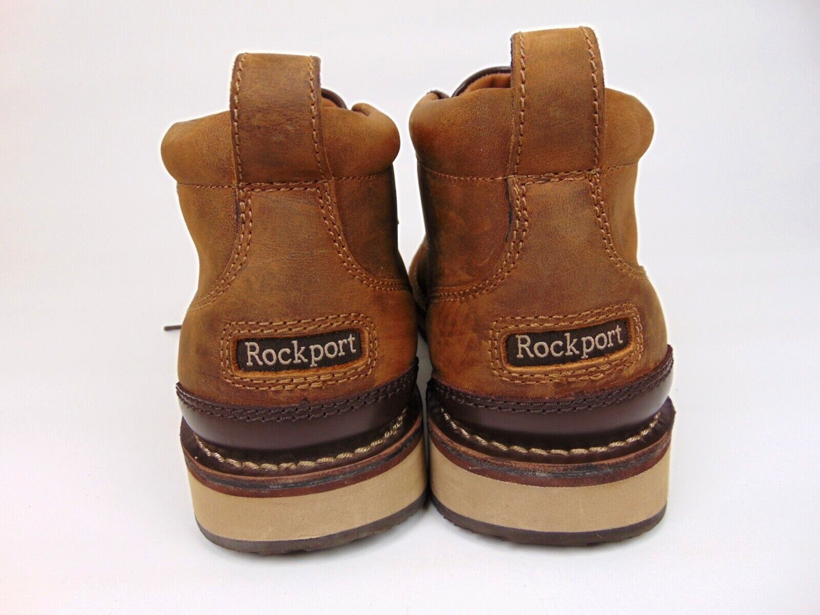 Rockport Mens Prestige Point Work Safety Toe Chukka Size 10.0 WIDE, Brown Leathe