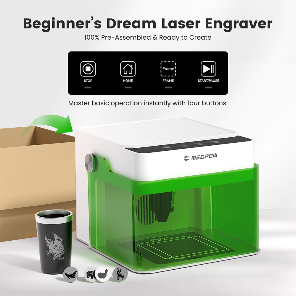 Mecpow M1 3.5W Mini Diode Laser Engraver,10000 mm/min Laser Engraving Machine