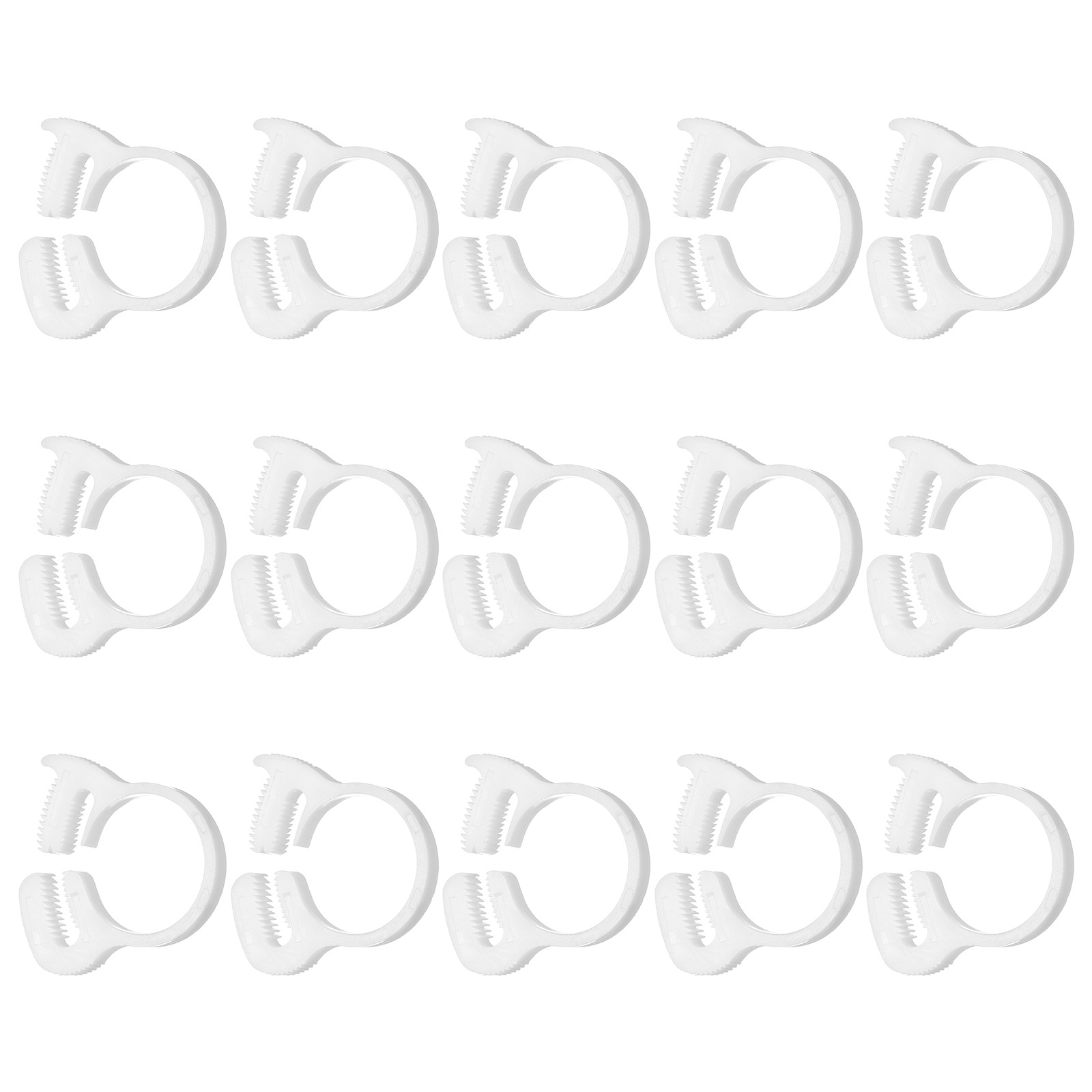 15pcs Double Snap Grip 21.5-25mm Heavy Duty Plastic Hose Clamps Kit, White