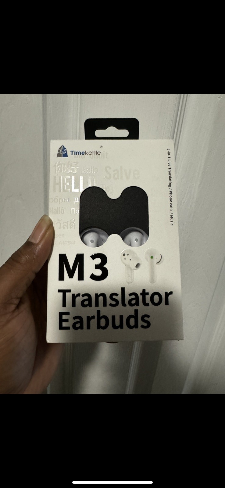 ​Timekettle M3 Language Translator Earbuds – Two-Way Translator Device – White