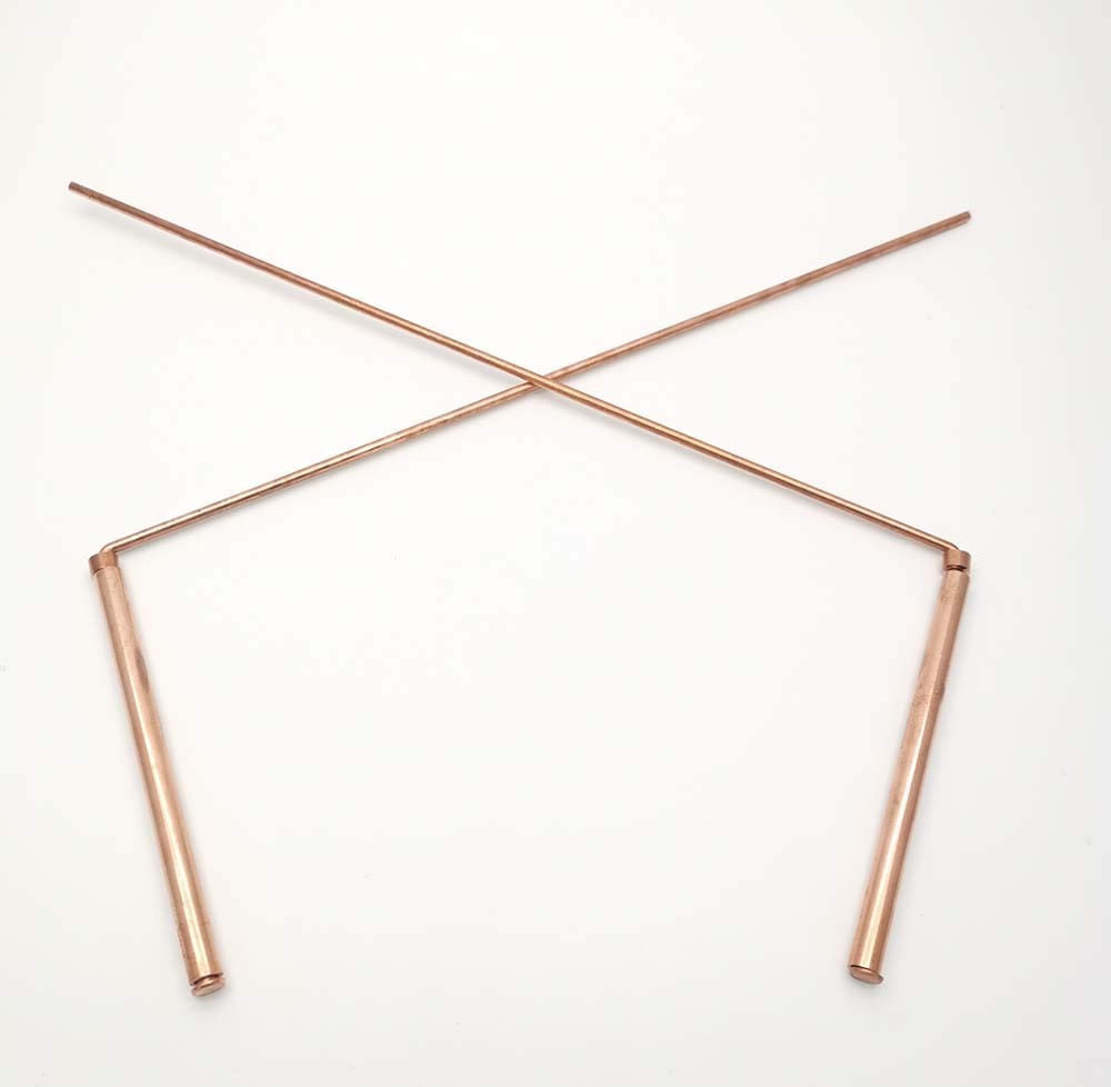 99.9% Copper Dowsing Rod- 2PCS Divining Rods with Bag – Detect Gold, Water, Ghos