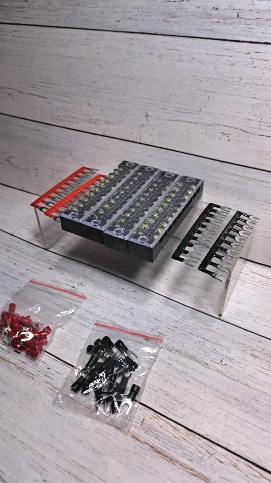 4 Pcs Dual Row Terminal Block, 600V 15A 10 Positions Screw Terminal Block…