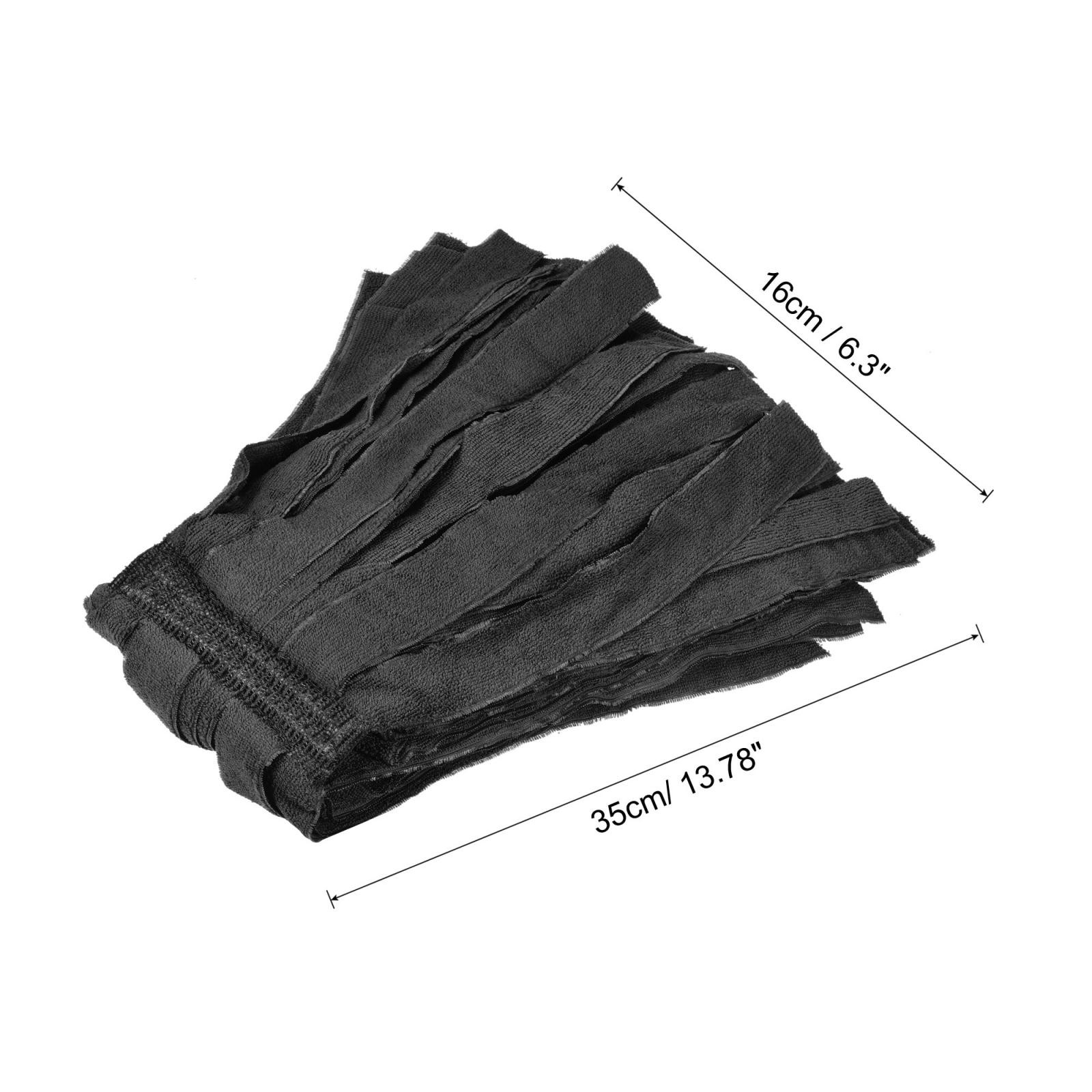 Mop Heads Replacement 35x16cm Polyester Fiber Floor Cleaning Pads, Black