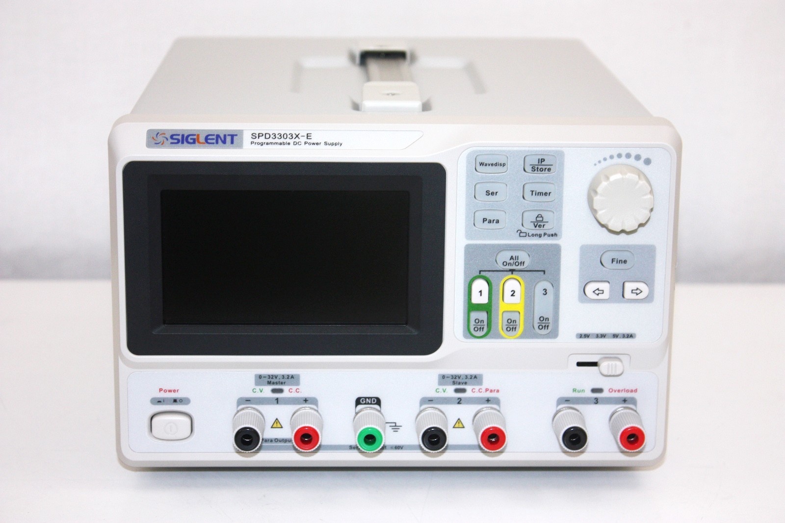 Siglent SPD3303X-E Programmable DC Power Supply, LCD, 2x: 0-32V, 1x: 2.5,3.3,5V