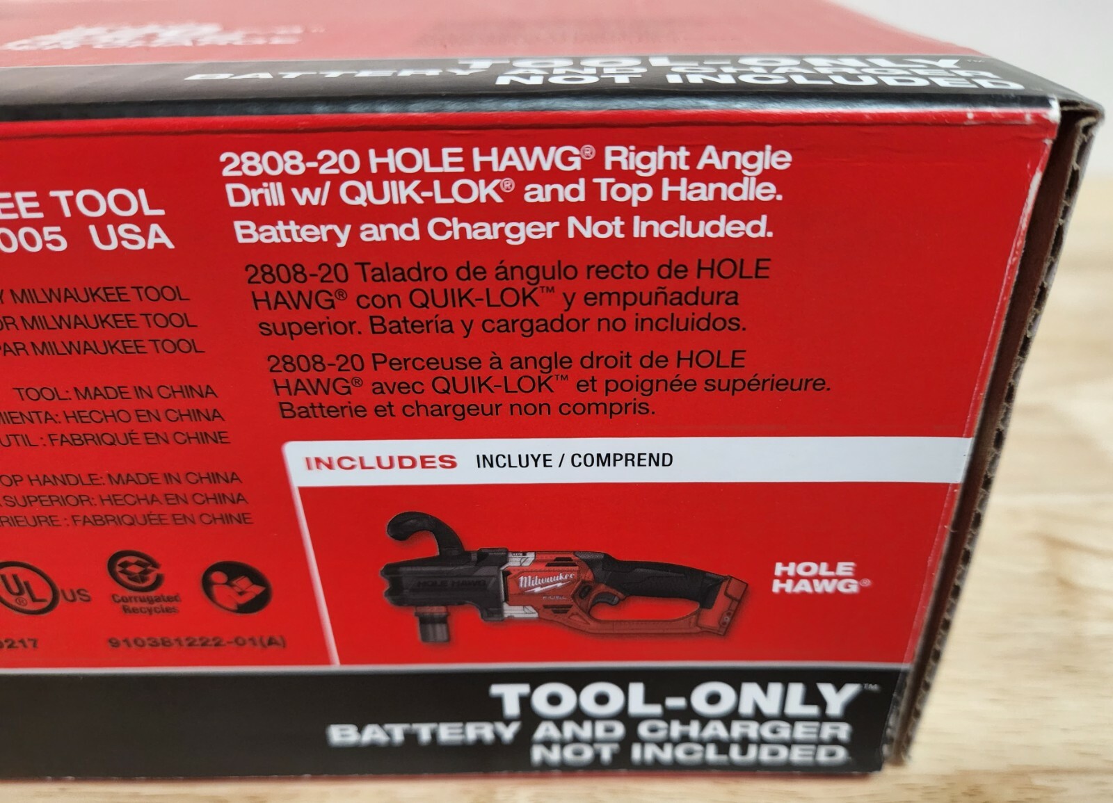 Milwaukee M18 FUEL Hole HAWG Right Angle Drill w/ 7/16″ Chuck QUIK-LOK 2808-20