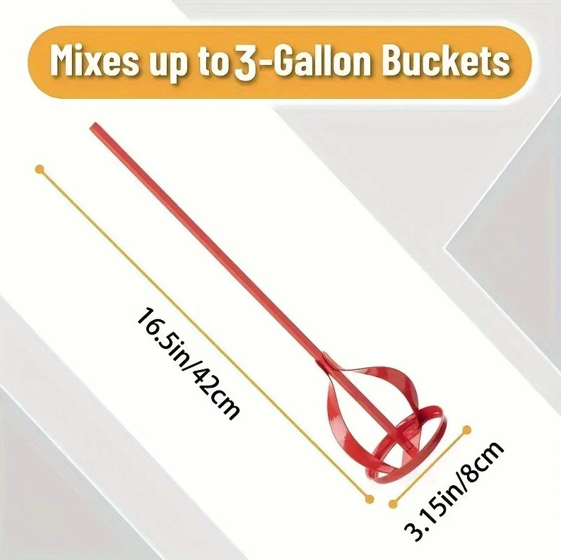 1pc Drill Mixer Paddle Hex Shaft Paint Cement Mortar Stirrer – NEW