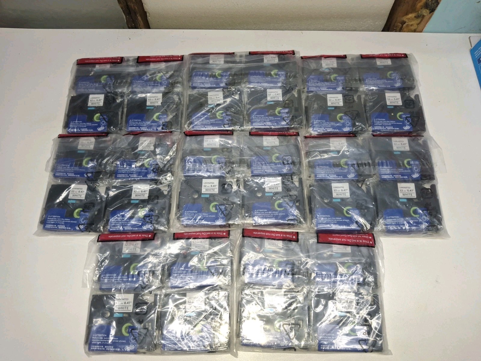 Lot Of 32 12MM .47″ Inch Wide White Label for Brother P-Touch PT-D400