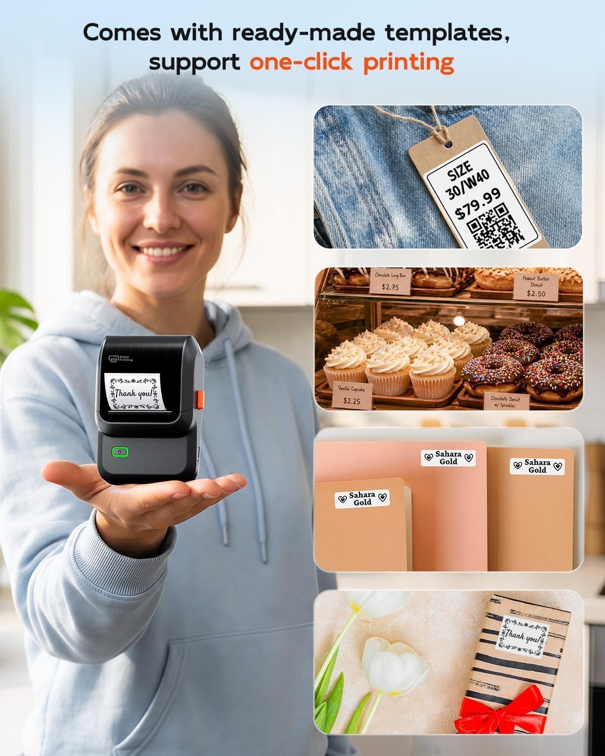 Label Maker Machine with Tape, M100 Address Barcode Label Printer, Versatile …