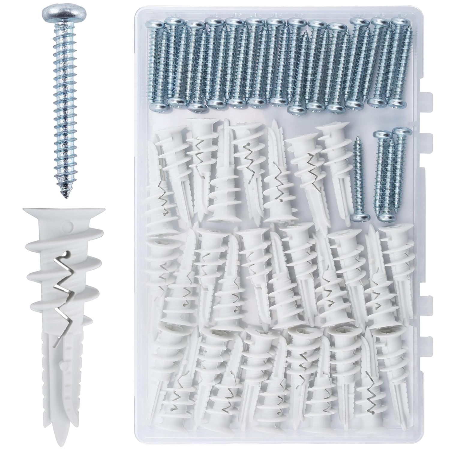 60PCS Self Drilling Drywall Anchors and #8 Screws, Wall Anchors for Drywall Heav