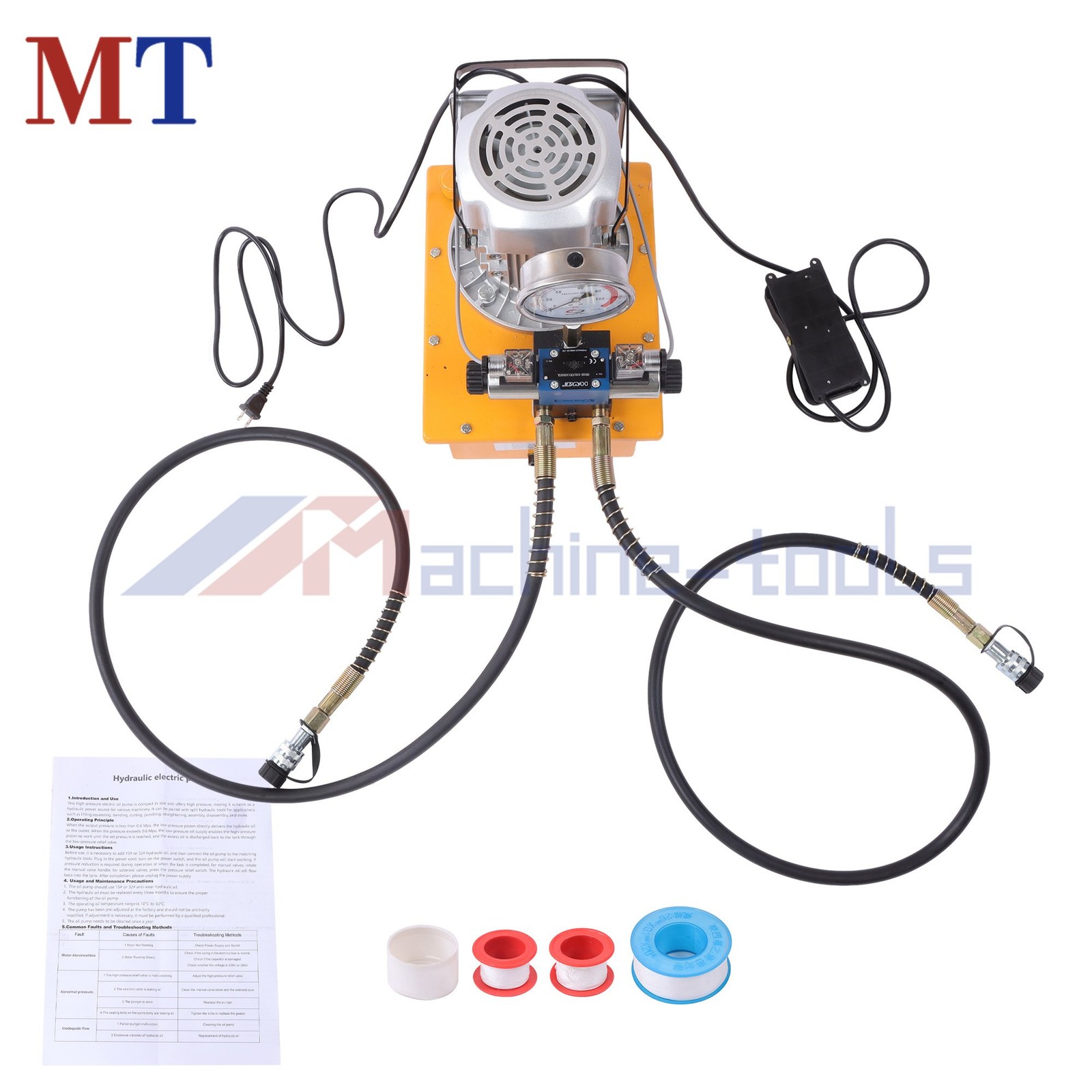 8L Solenoid Hydraulic Pump 10000 PSI Double Acting 0.7L/min