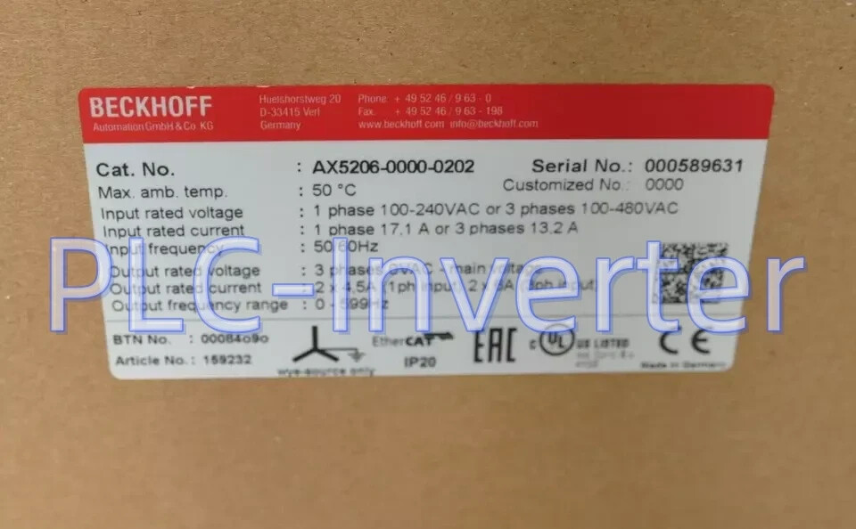 One Beckhoff Servo Drive AX5206-0000-0202 Brand New Rapid Delivery AX5206#
