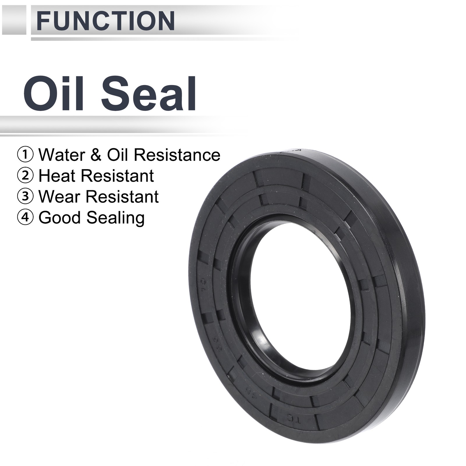 Oil Seal Seal Ring Rotary Shaft Seal NBR Rubber 45x85x10mm Black 5 Pcs