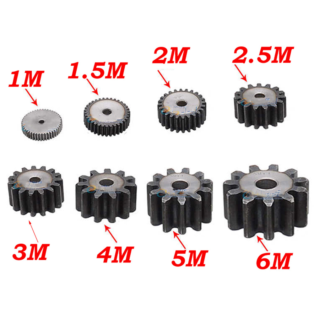 2/2.5 Mod 10T-100T Spur Gear 45# Steel Pinion Gear Thickness 2M-20mm 2.5M-25mm