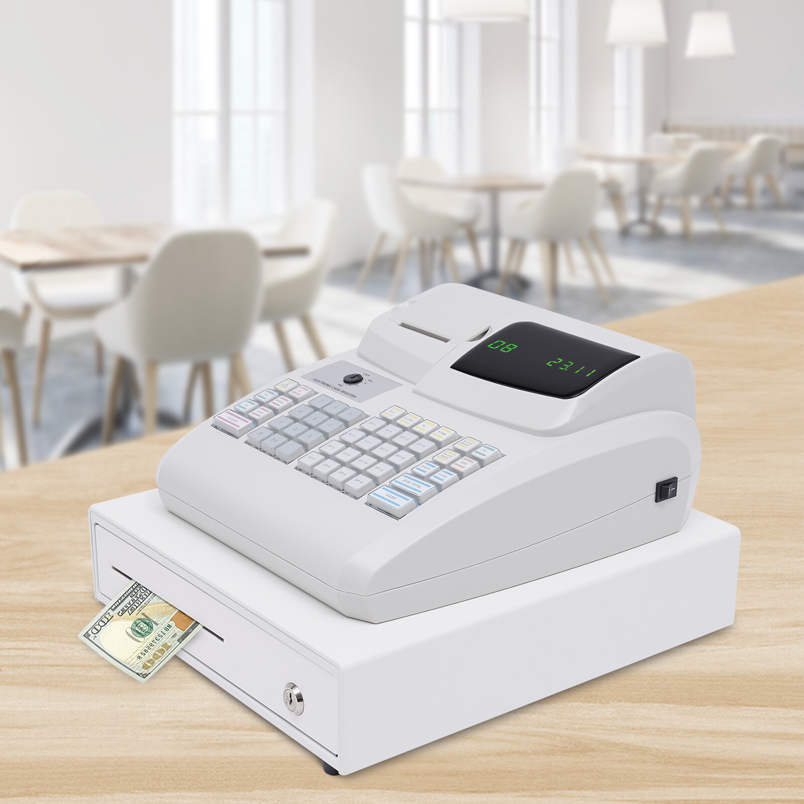 POS Cash Register Electronic Drawer Box LED Display For Restaurant Bills Coins